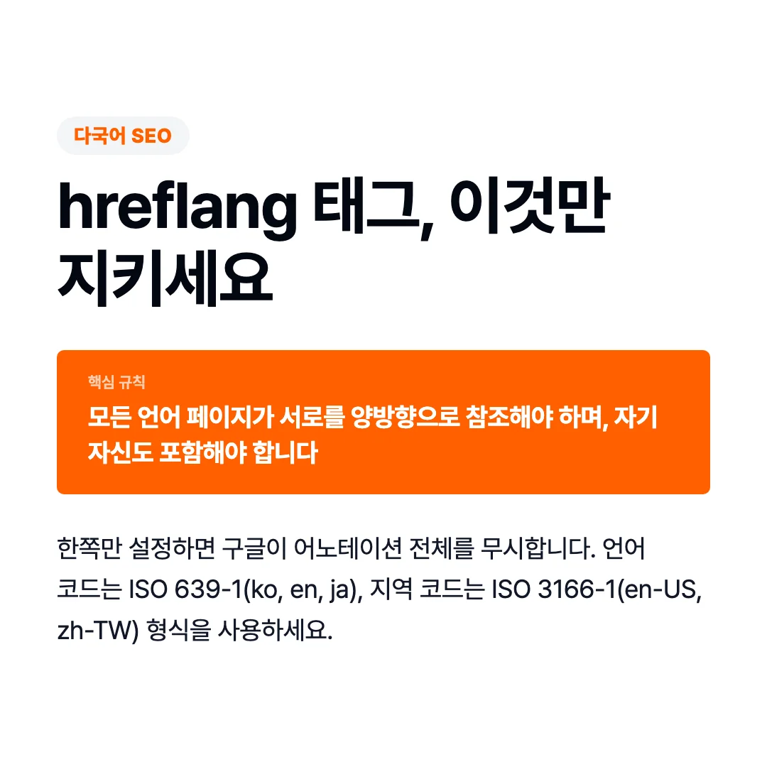 hreflang 설정 시 반드시 지켜야 할 규칙