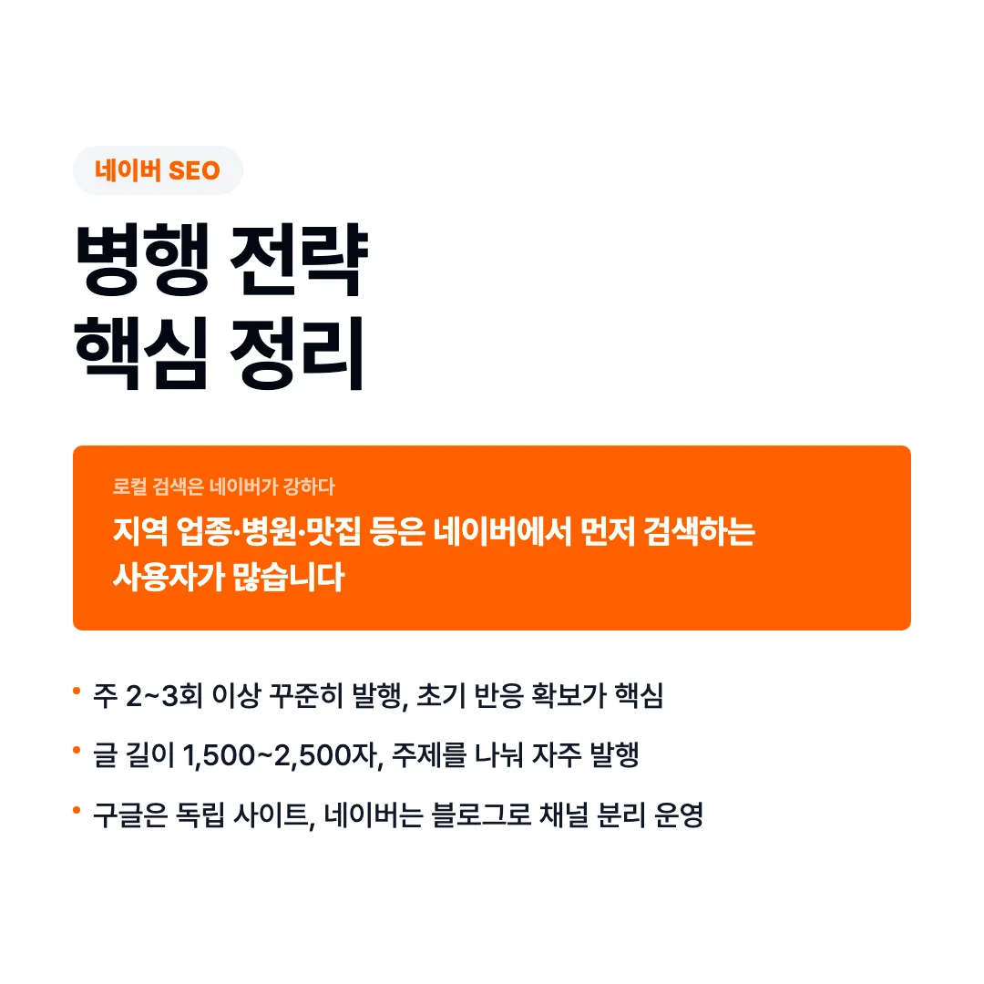 구글 SEO 구조 vs 네이버 SEO 네이버 병행 전략